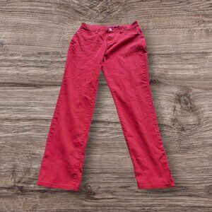 Red Lexi Snakeskin Jeans -- Size 16, with Jewel Embellishments